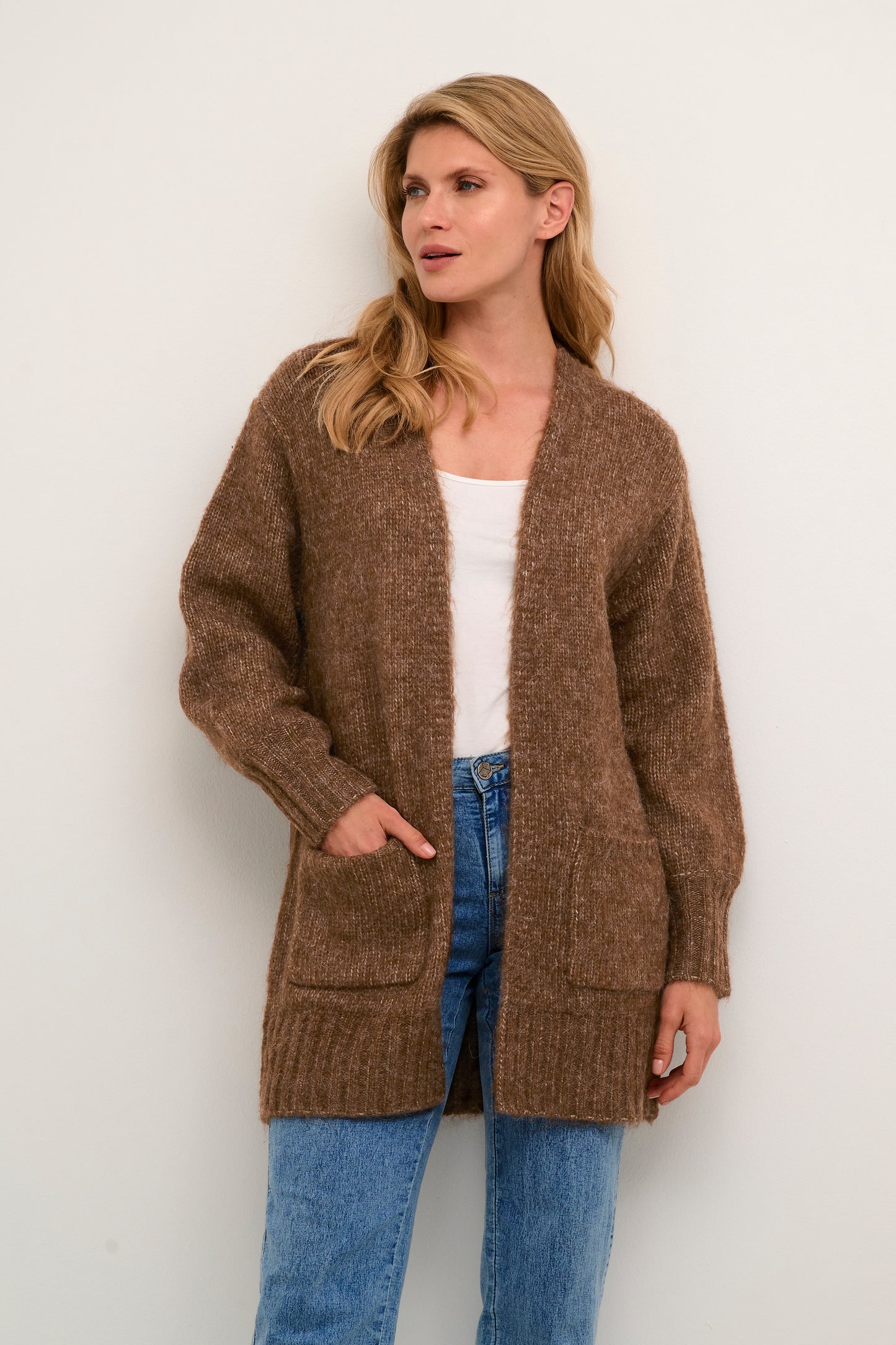 KAFFE KAalioma Chocolate Knit Cardigan