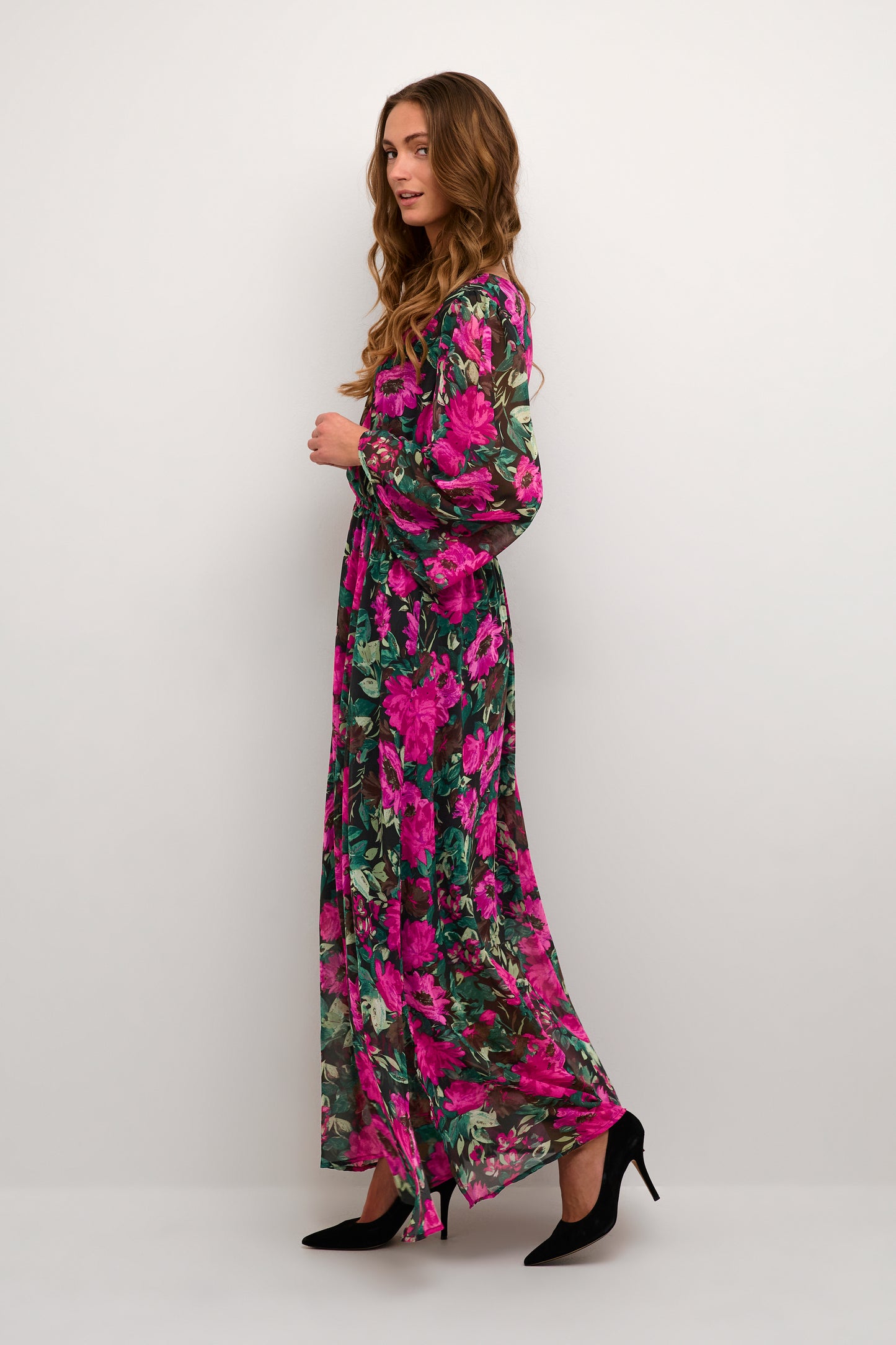 KAFFE Willa Floral Maxi Wrap Dress