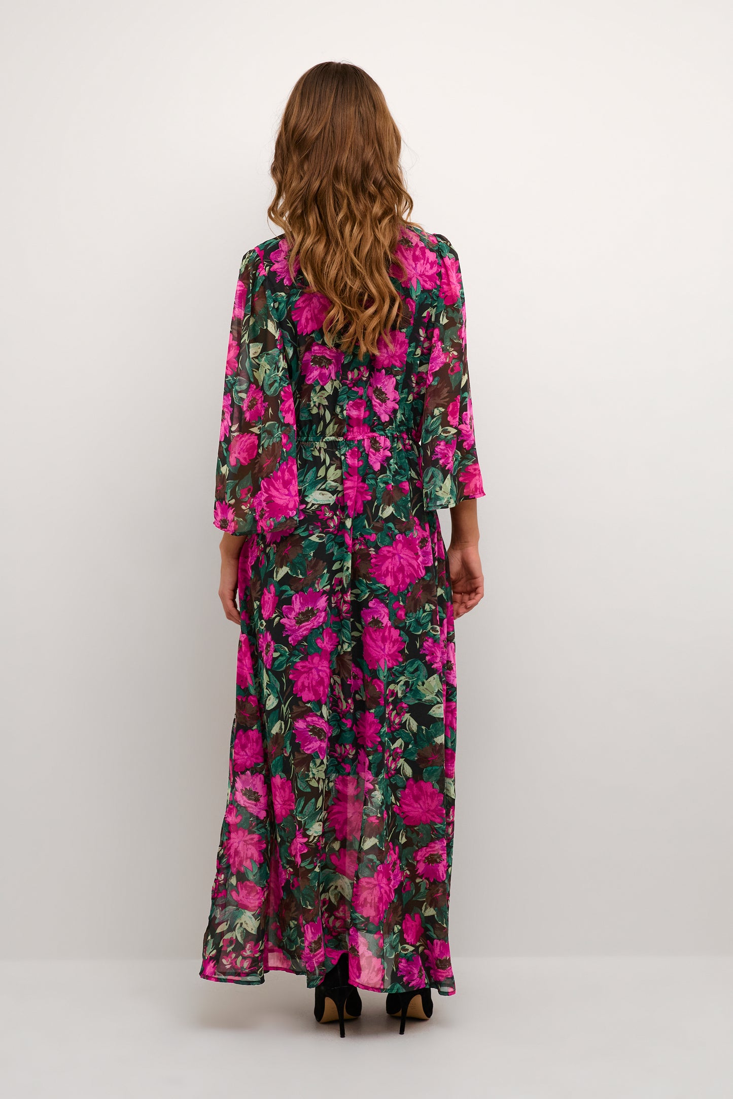 KAFFE Willa Floral Maxi Wrap Dress