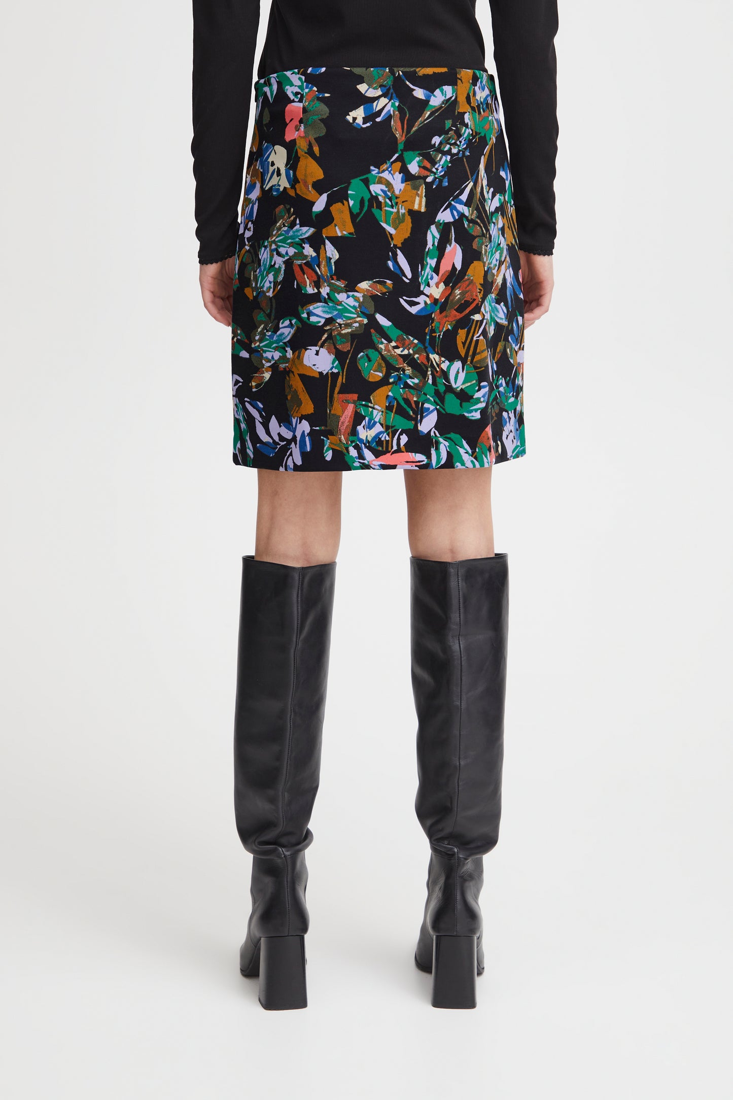 ICHI KATE Multicolored Collage Print Skirt