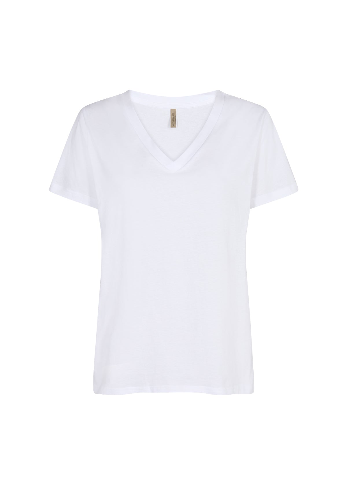 SOYA CONCEPT Derby Crisp White 100% Organic Cotton V Neck T-Shirt