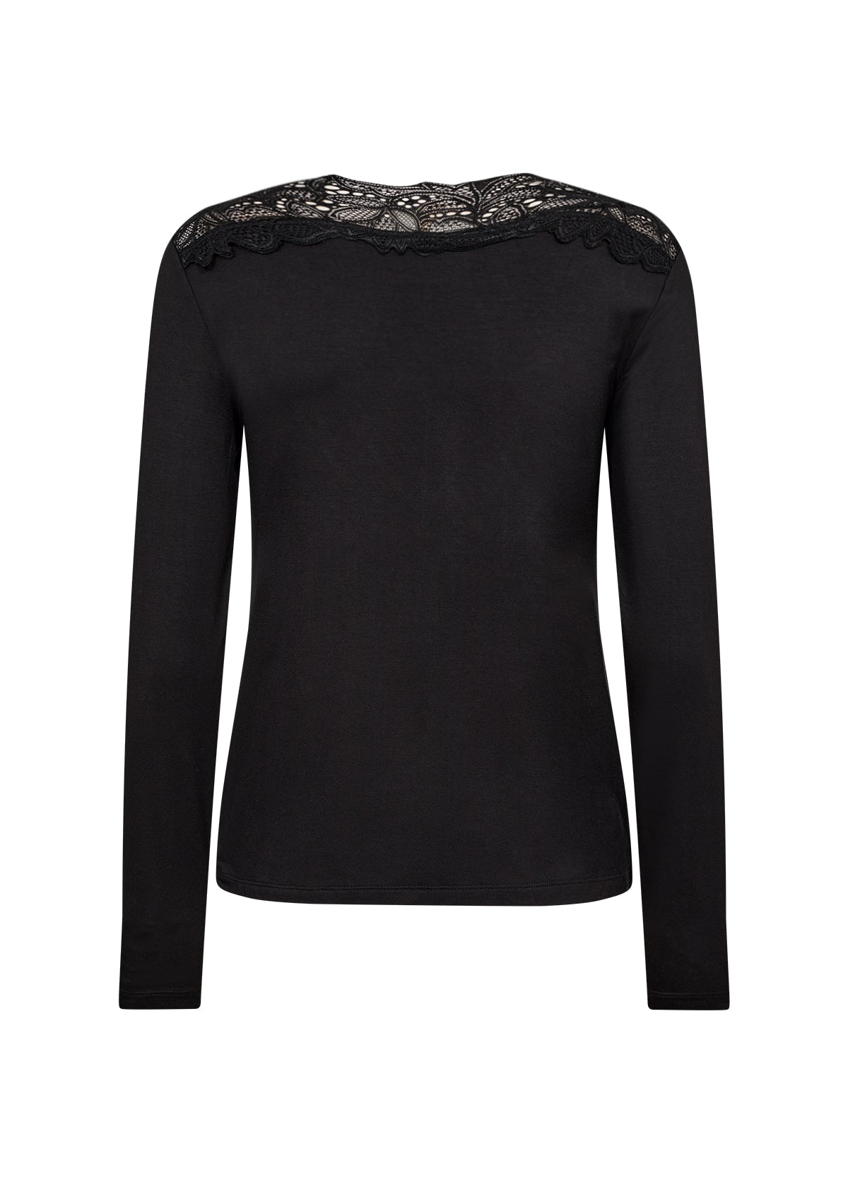 SOYA CONCEPT Marica 301 Black V Neck Lace Longsleeve Top