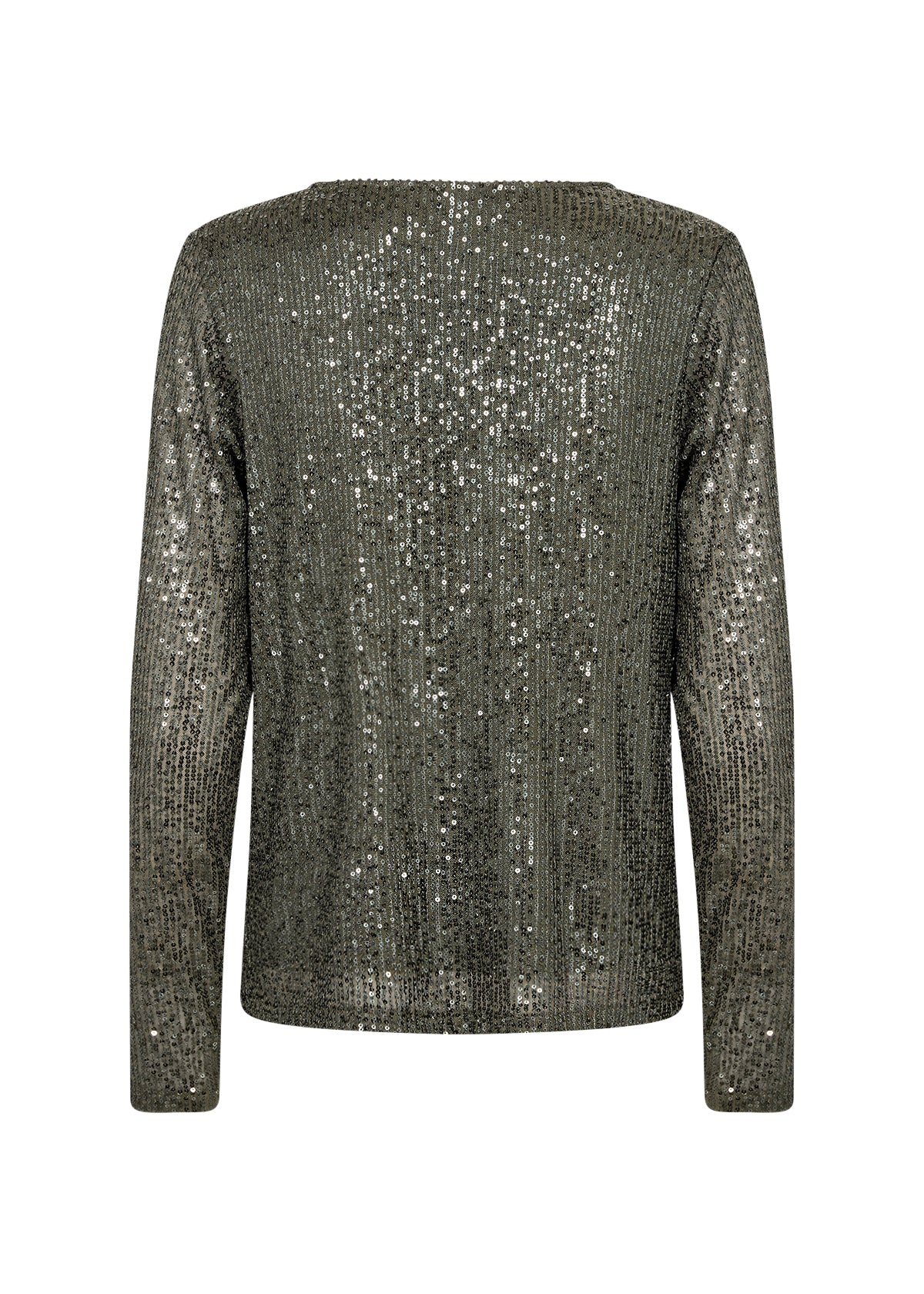 SOYA CONCEPT Nanette 1 Chic Olive Green Sequin Glam Longsleeve Top