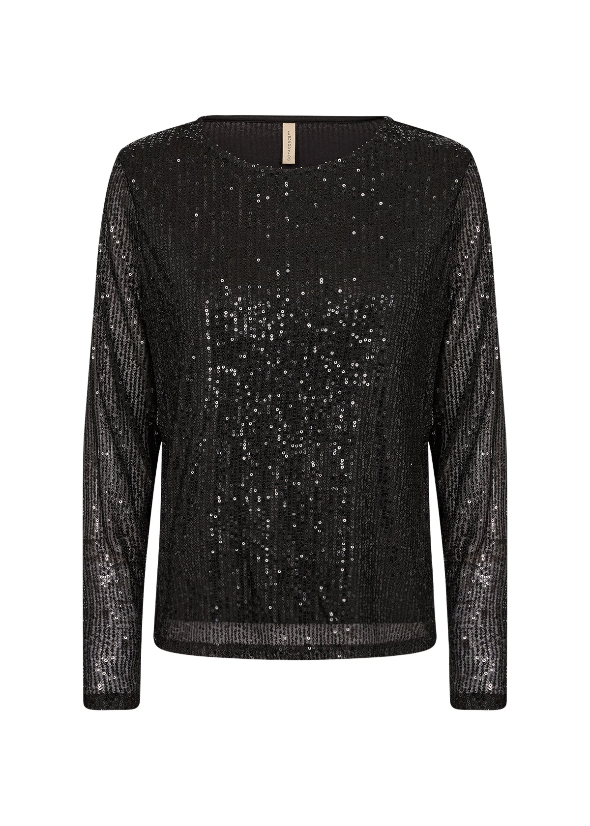 SOYA CONCEPT Nanette 1 Chic Black Sequin Glam Longsleeve Top