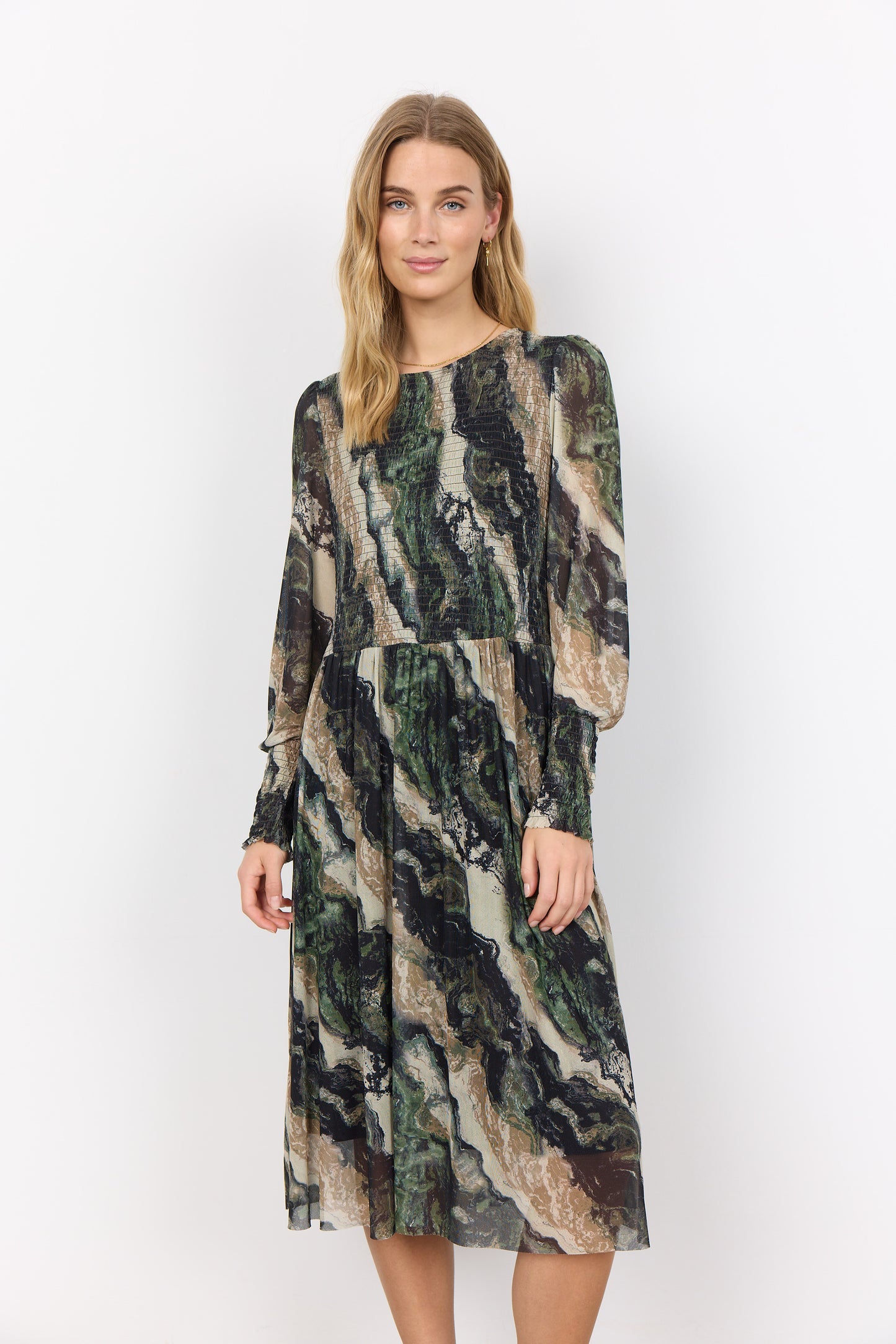 SOYA CONCEPT Alda Forest Green Marble Dress