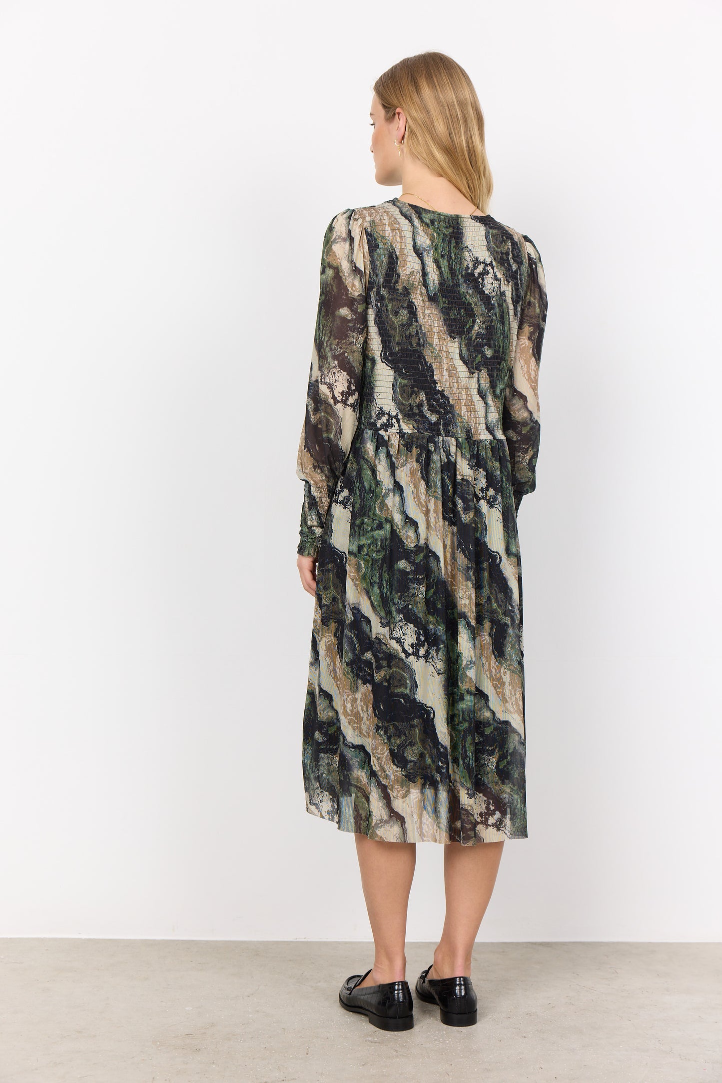 SOYA CONCEPT Alda Forest Green Marble Dress