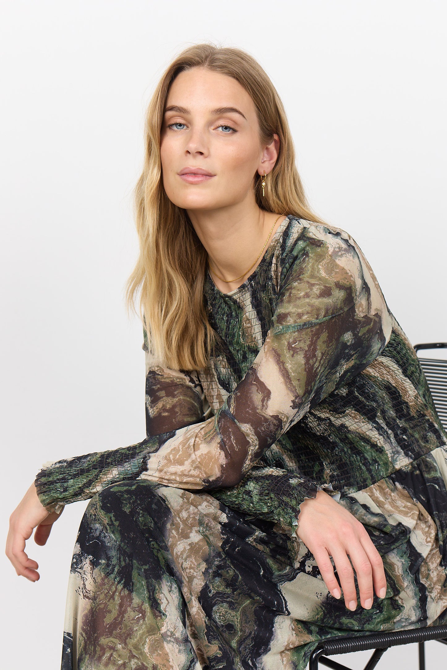 SOYA CONCEPT Alda Forest Green Marble Dress