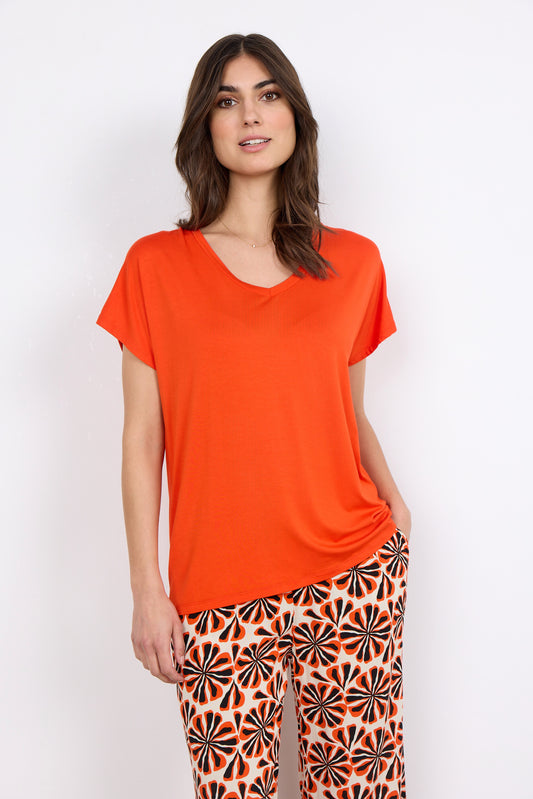 SOYA CONCEPT Marica 32 Orange Basic Vneck Tee