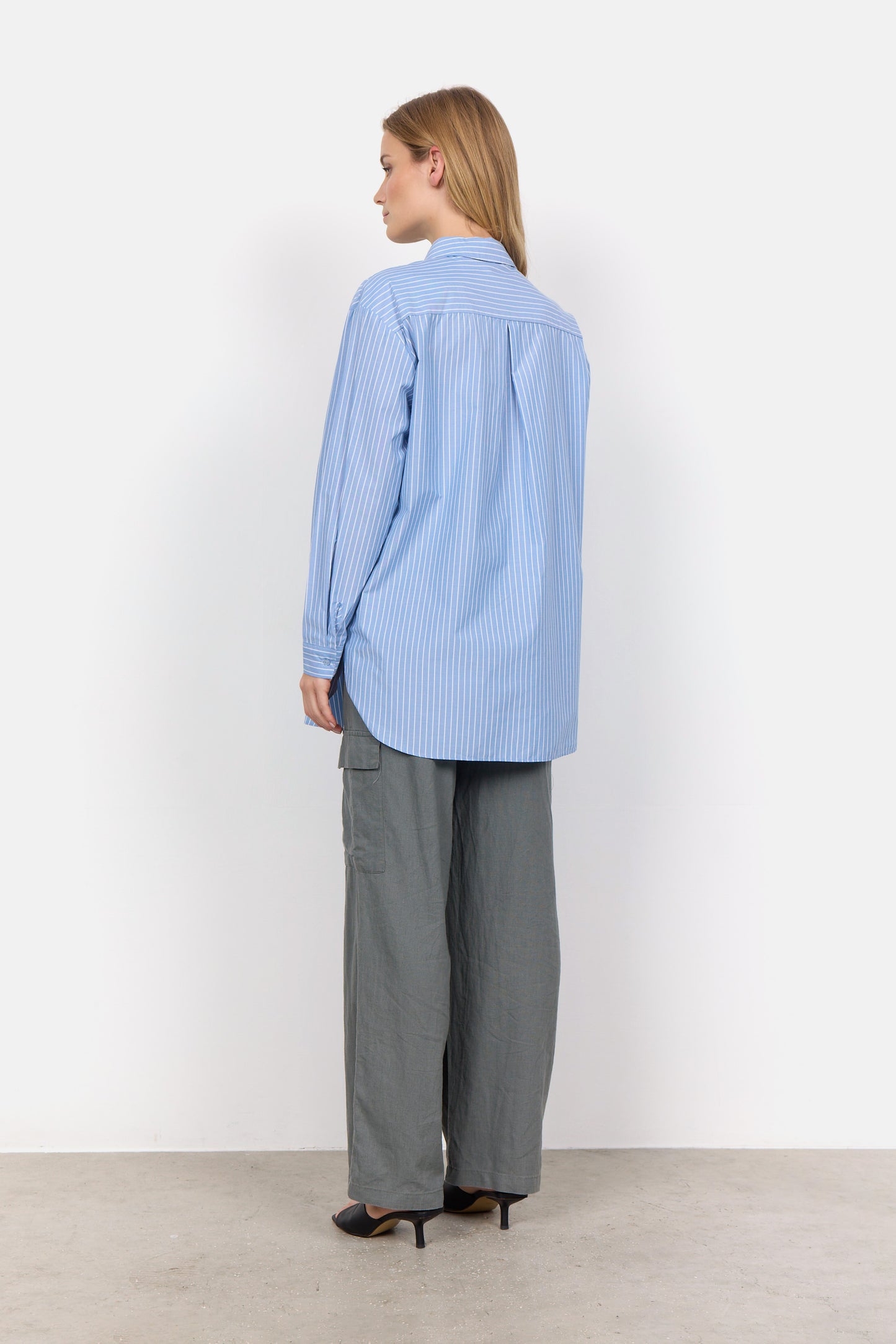SOYA CONCEPT Dicle 2 Classic Oversized Blue & White Striped Blouse