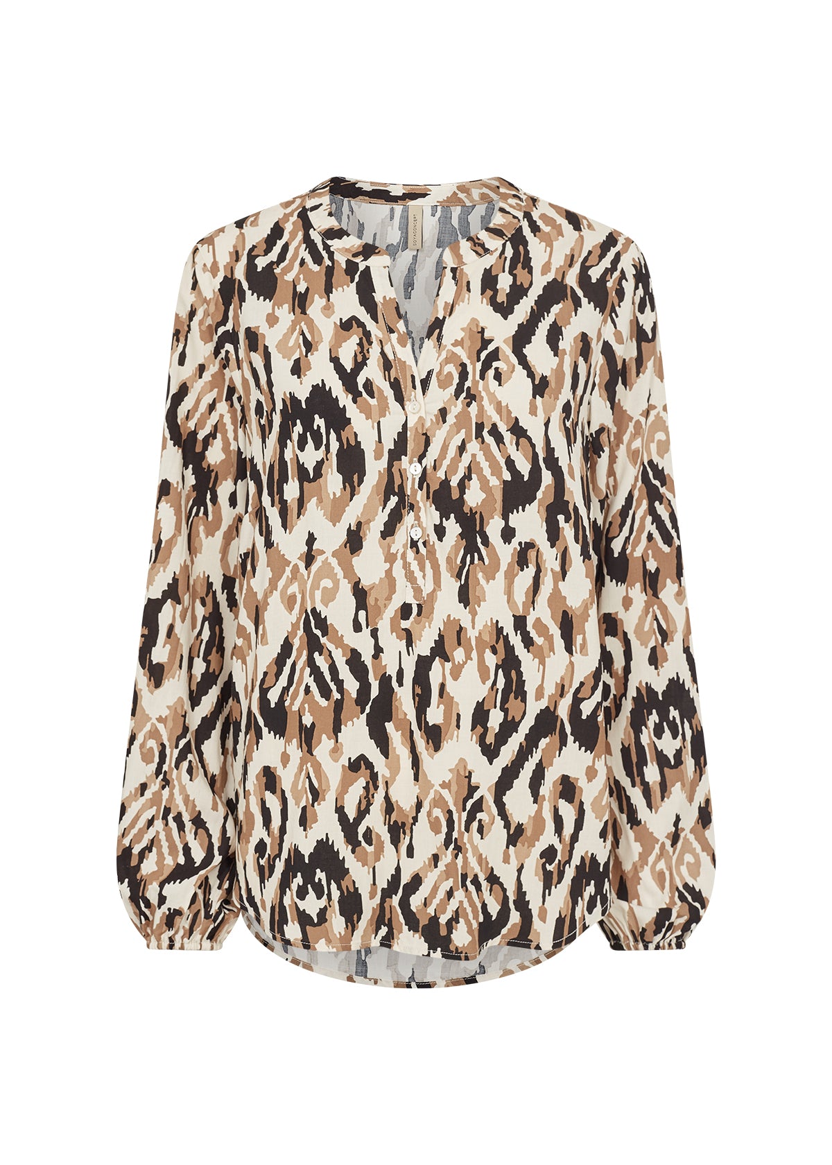 SOYA CONCEPT Cream, Brown & Warm Beige Fang Print Blouse