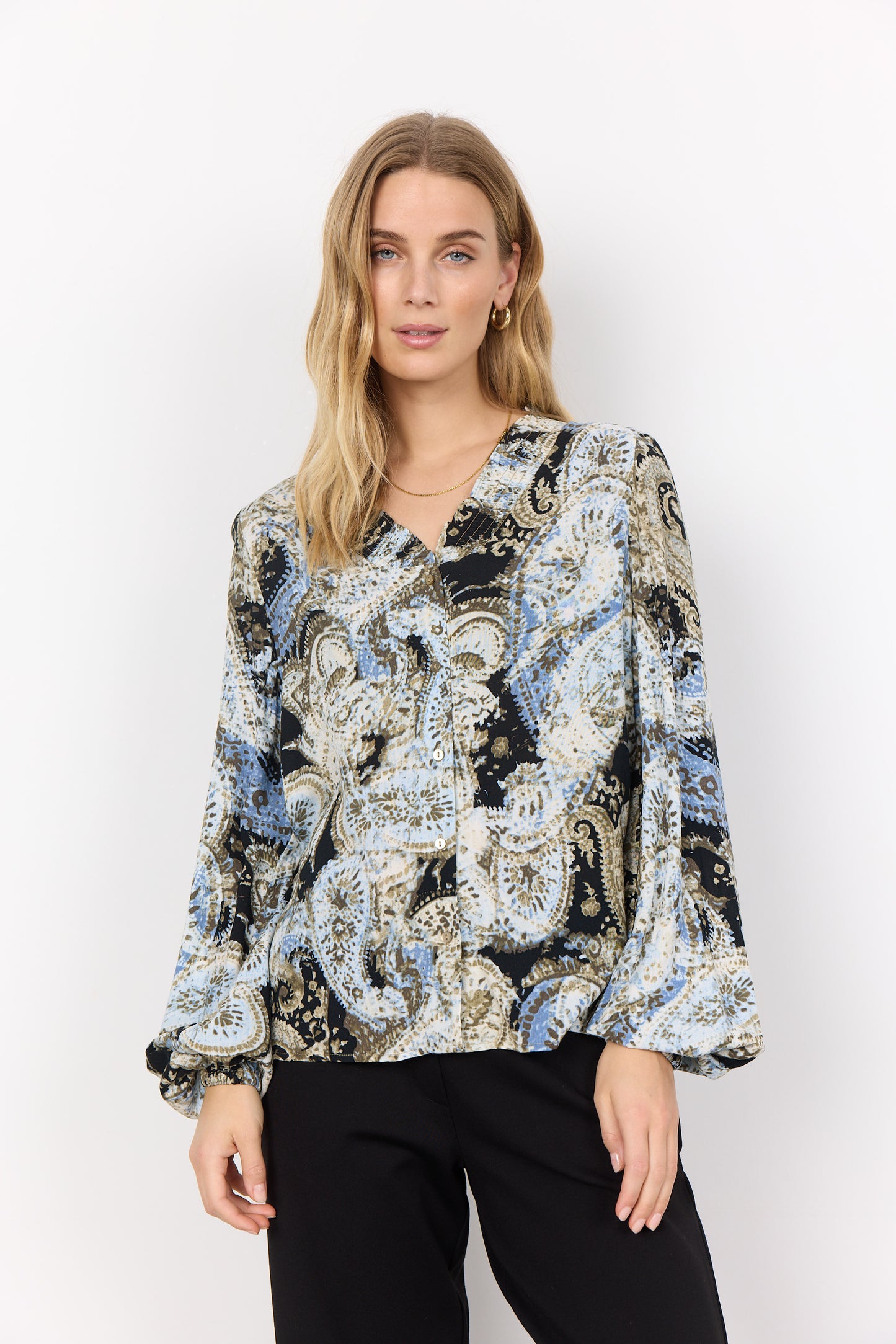 SOYA CONCEPT Nami 2 Button Down Paisley Blouse