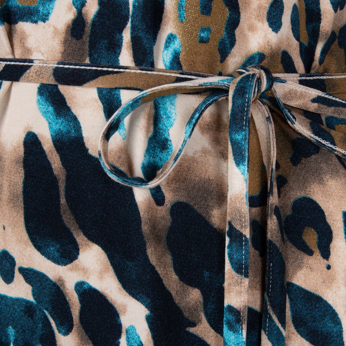 ESQUALO Leopard Animal Roots Longsleeve Dress