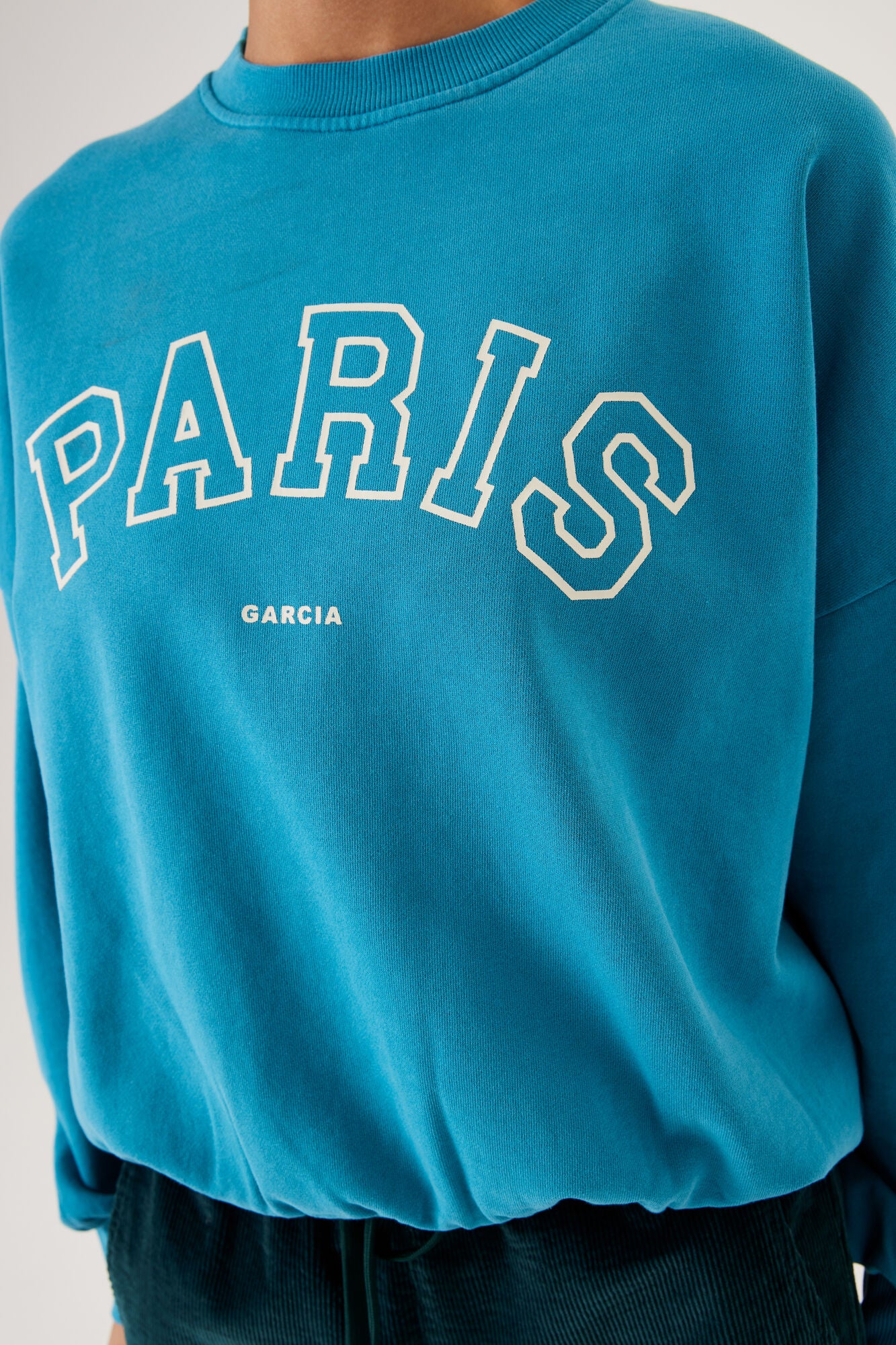 GARCIA PARIS Sapphire Varsity Crewneck Sweater