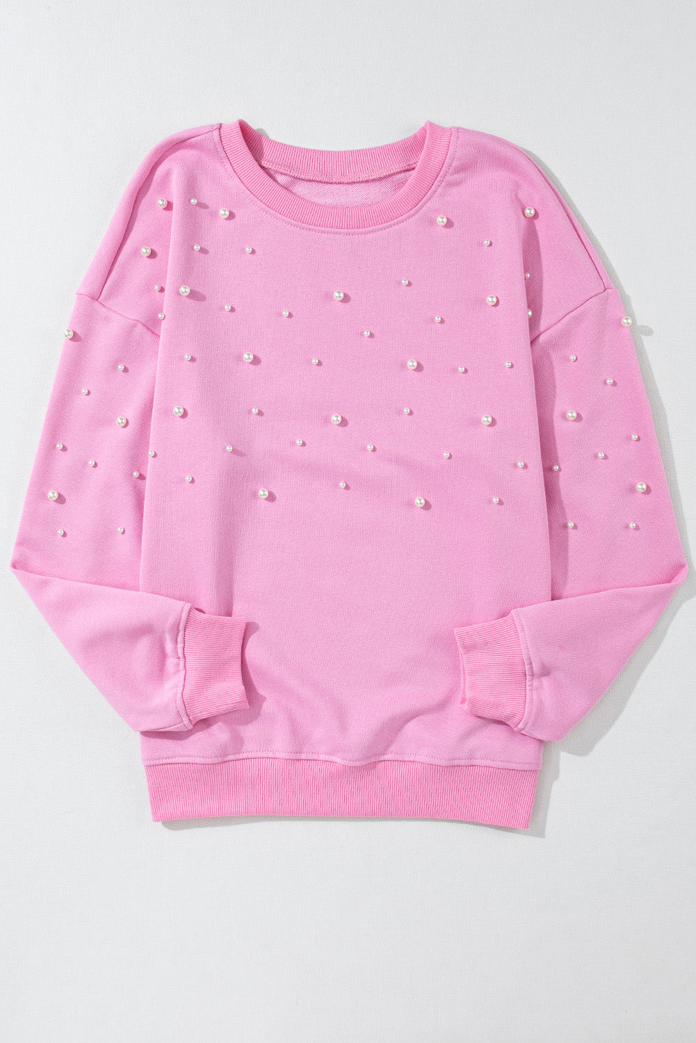 AMELIA BUBBLEGUM PINK PEARL CREWNECK SWEATER