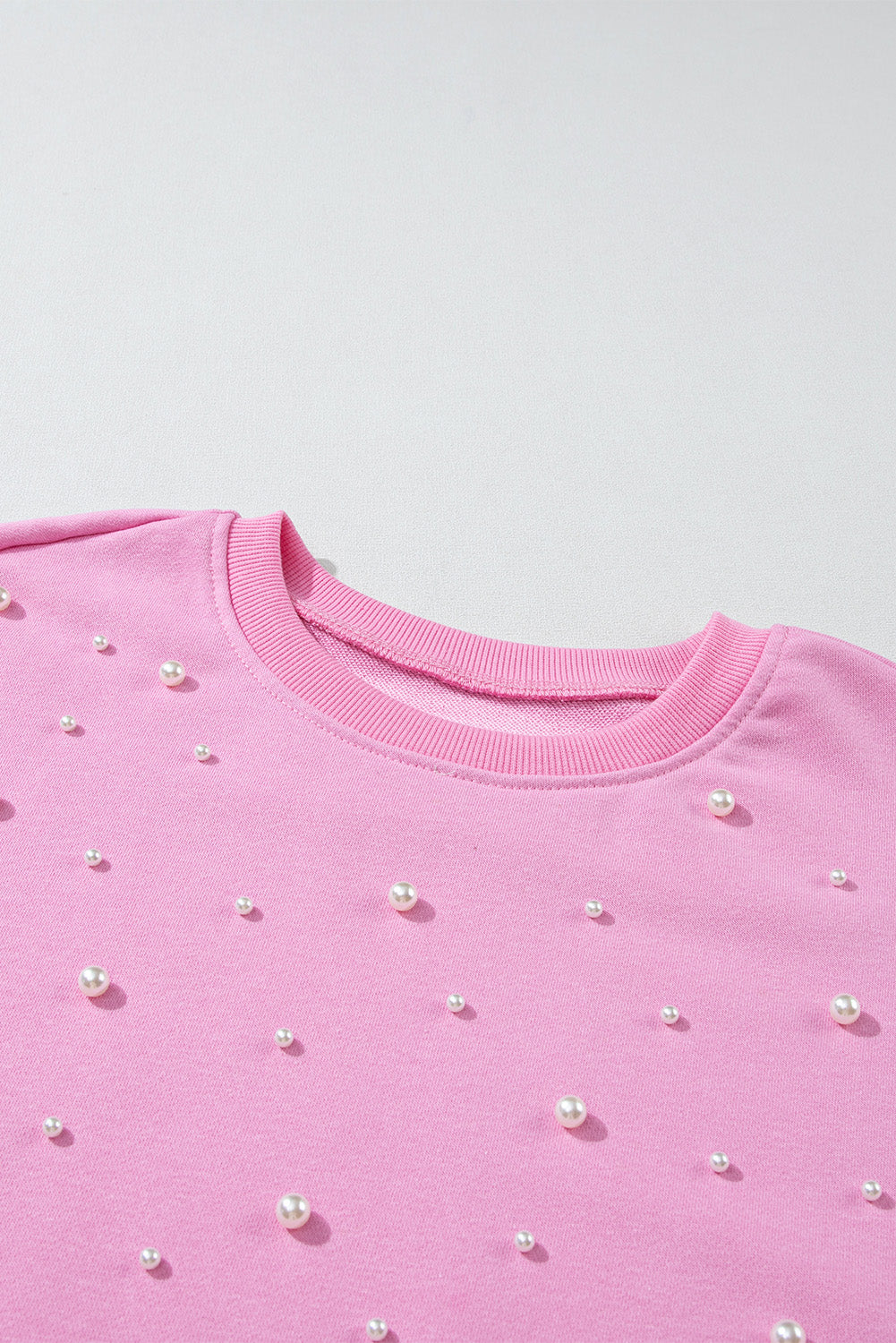 AMELIA BUBBLEGUM PINK PEARL CREWNECK SWEATER