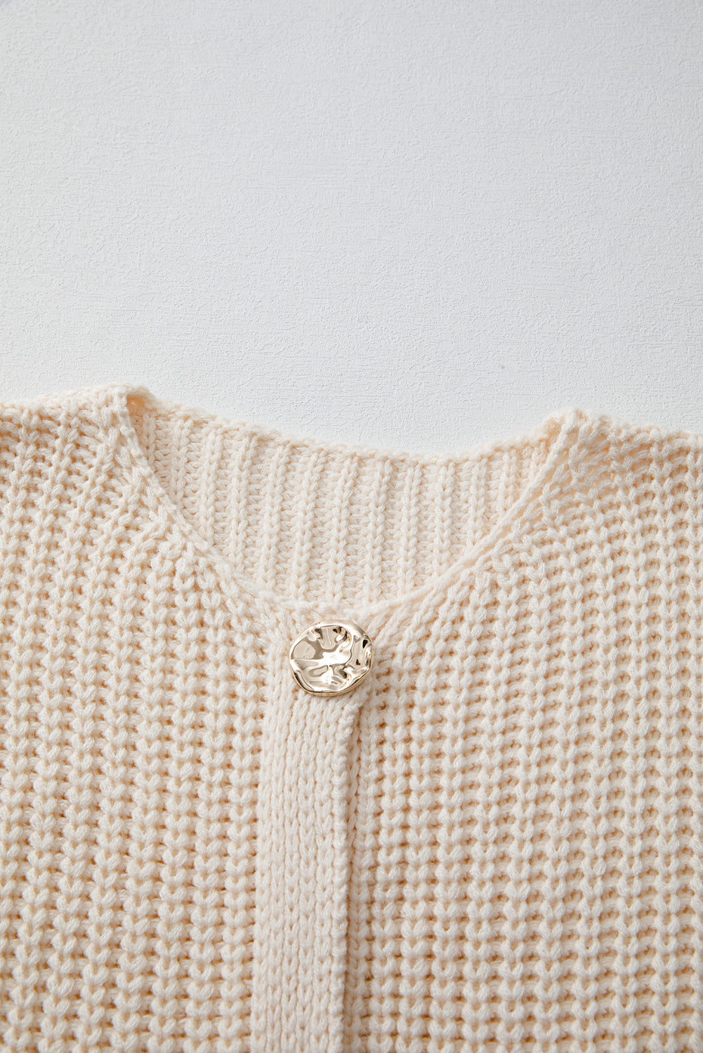 ESME Cream Sleeveless Sweater Knit Vest With Gold Buttons