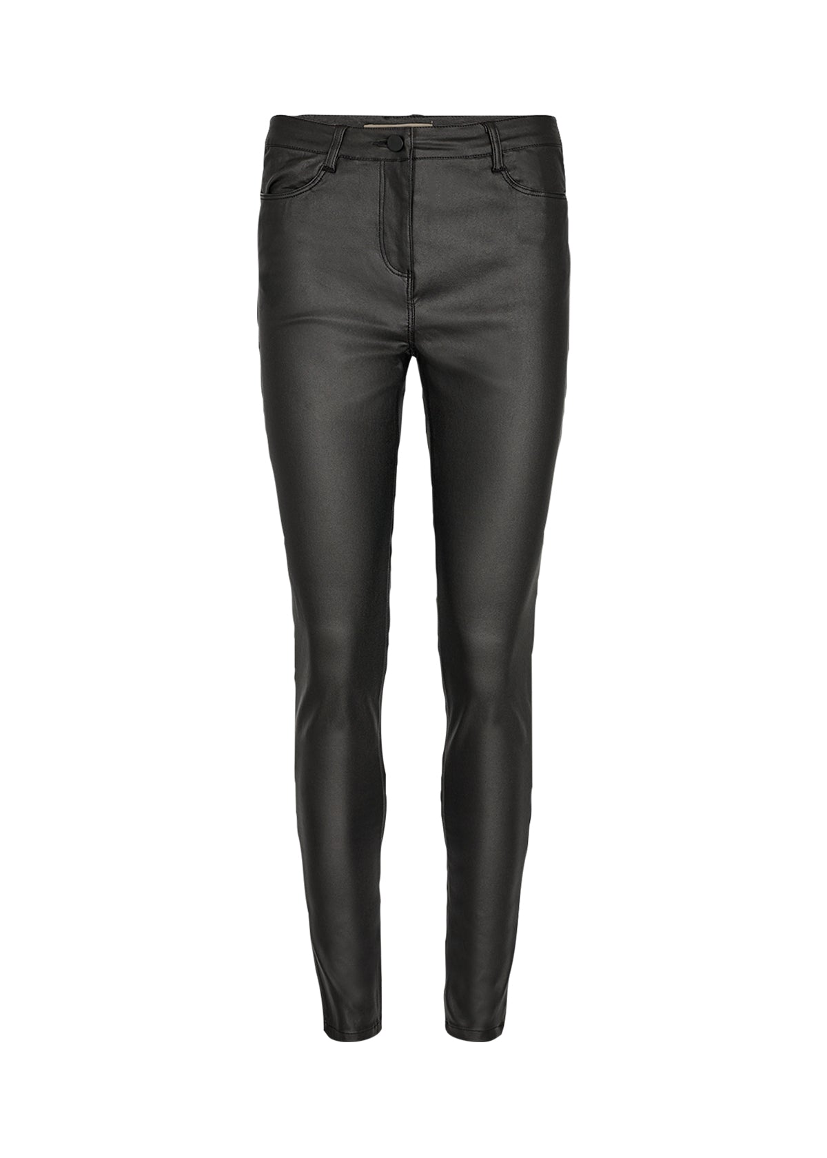 SOYA CONCEPT PAM 3B Black Faux Leather Skinny Pants