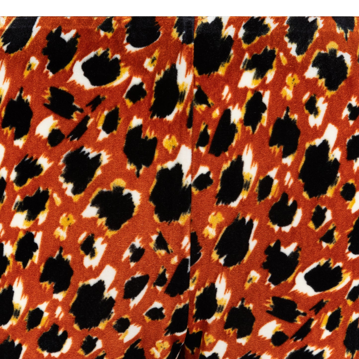 ESQUALO Orange Velvet Leopard Flared Pants