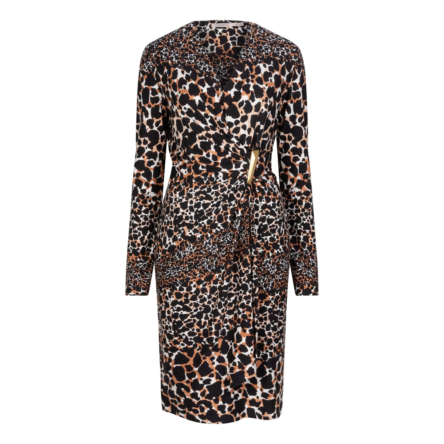 ESQUALO Scattered Illusion Leopard Print Dress