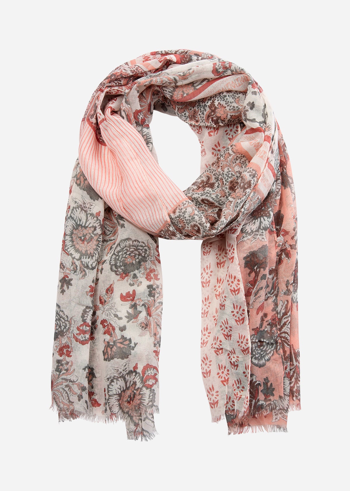 SOYA CONCEPT Leisel 1 Dusty Red Paisley Lightweight Scarf
